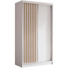 masseno Schwebetürenschrank LAMELLO 120 x 216 x 61 cm Weiß