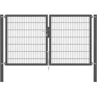 GAH Alberts Doppeltor Flexo Plus 250 cm x 140 cm Pfosten 80 cm x 80 cm Anthrazit