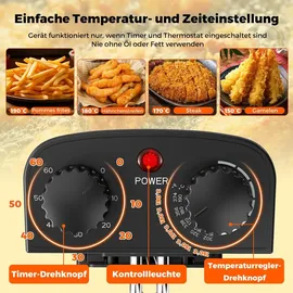 Costway Fritteuse 2000W schwarz