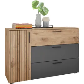 SchlafKONTOR Kombikommode 125 x 82,6 x 40 cm Beige / Grau