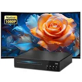 Kompakter DVD-Player für TV, Full HD 1080P DVD-Player unterstützt NTSC/PAL System Region-Free DVD für TV HDMI/RCA Anschluss/USB Eingang, Mini-Player kompatibel mit Smart TV/Sound System