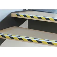 Denios Antirutschtreppenkantenprofil, schwarz/gelb, B 1000 mm