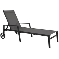 Gartenliege Leone aus Aluminium, Schwarz