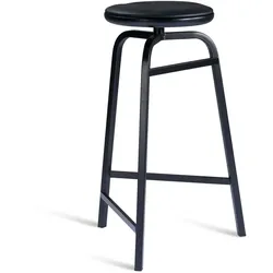 Northern - Treble Barhocker, schwarz / Leder schwarz