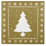 sovie HOME Serviette White Tree in Gold aus Linclass® Airlaid, 40 x 40 cm, 12 Stück