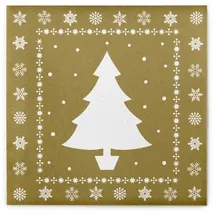 sovie HOME Serviette White Tree in Gold aus Linclass® Airlaid, 40 x 40 cm, 12 Stück