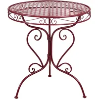 Beliani Albinia Bistrotisch Ø 70 x 70 cm Burgunderrot