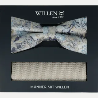 Fliege + Einstecktuch Set Beige