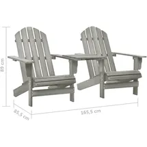 vidaXL Adirondack 164 x 58 x 90 cm Grau