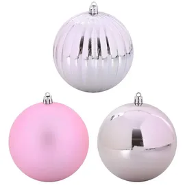 vidaXL Weihnachtskugel-Set 3 pcs Rosa Kunststoff