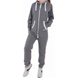 Finchgirl Jumpsuit FG18R Damen Jumpsuit Jogger Jogging Anzug Trainingsanzug Overall grau L