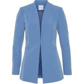 TAMARIS Longblazer TAMARIS, Damen, Gr. 40, blau (hellblau), Web, Obermaterial: 93% Polyester, 7% Elasthan. Futter: 100% Polyester, figurbetont Po-bedeckend, tiefer V-Ausschnitt, Blazer Longblazer, ohne Revers mit Häkchenverschluss