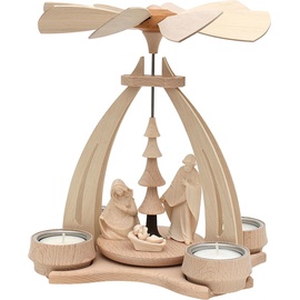 SIGRO SIGRO, Weihnachtsdeko, Holz Teelicht-Tischpyramide
