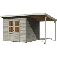 Karibu Eco Gartenhaus Merseburg 6 inkl. Anbaudach - Sparset