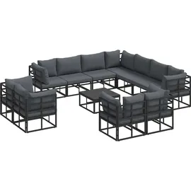 vidaXL Garten-Lounge-Set 12-tlg. schwarz