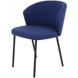 Stuhl Mila mit Stoffbezug, Blau