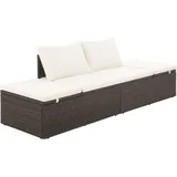 Festnight Garten-Sonnenliege | Verstellbar Gartenliege | Rattanliege | Outdoor Liegestuhl | Rattan Relaxliege | Braun Poly Rattan mit Stahlrahmen 195 x 60 x 60 cm