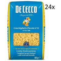 24x De Cecco Pasta 100% Italienisch Conchigliette Piccole N°53 Nudeln 500g