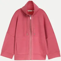 Tom Tailor Damen Boxy Fit Scuba Sweatjacke, rot, Uni, Gr. M