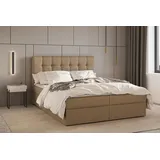 moeblo Boxspringbett Bett mit bettkasten, Bonell-Matratze und Topper, Doppelbett, - Boxspringbett 05 - Graphit (Trinity 15)