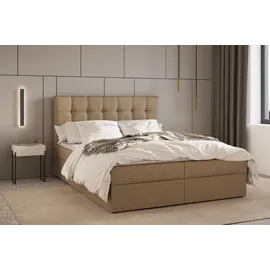 moeblo Boxspringbett Bett mit bettkasten, Bonell-Matratze und Topper, Doppelbett, - Boxspringbett 05 - Graphit (Trinity 15)