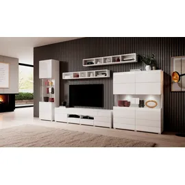 INOSIGN Vitrine INOSIGN "Toledo,Höhe 204 cm trendige Glasvitrine mit dekorative Fräsungen", weiß (weiß, weiß hgl), B:60,5cm H:204cm T:37cm, ABS-Kunststoff, FSC-zertifizierter Holzwerkstoff, Glas, MDF, Melamin, Schränke, Vitrine, Standvitrine ohne Beleuchtung,