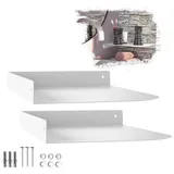 SO-TECH® Wandregal Eckregal HOVER 20/30 x 15/20 x 3 cm inkl. Befestigungsset, 2-tlg., Wandmontage, für Bad Küche oder Wohnzimmer, Weiß weiß 30 cm x 3 cm x 20 cm