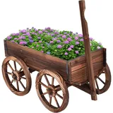 Costway Blumenwagen 120 x 43 x 53,5 cm Braun