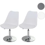 Mendler Drehstuhl Malmö T501 Kunstleder weiß 2er Set