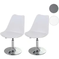 Mendler Drehstuhl Malmö T501 Kunstleder weiß 2er Set