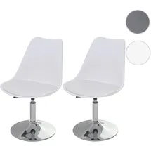 Mendler Drehstuhl Malmö T501 Kunstleder weiß 2er Set