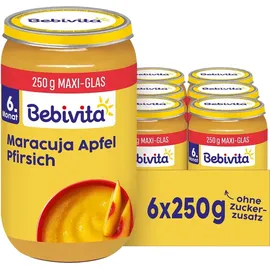 Bebivita Früchte Pfirsich mit Maracuja in Apfel 6 x 250 g