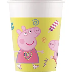 Procos - Peppa Wutz - Pappbecher (gelb, 200ml, 8 Stück)