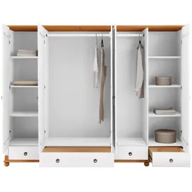 Home Affaire Kleiderschrank »Tessin«, (B/H/T ca. 245/191/59 cm), Breite 245 cm, Kiefer massiv, mit Spiegel