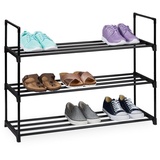 Relaxdays Schuhregal aus Metall, schwarz