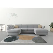 sit&more Wohnlandschaft SIT & MORE "Apulia U-Form", grau (hellgrau), B:304cm H:78cm T:192cm, Webstoff (100% Polyester);Struktur weich (90% Polyester, 10% Polyamid);Luxus-Microfaser Euphoria (100% Polyester), Sofas, Wohnlandschaft, wahlweise Bettfunktion,