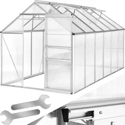 tectake® Gewächshaus aus Aluminium ohne Fundament