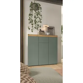 OTTO home Highboard 105 x 115 x 37 cm smoke grün / Wotan Eiche (Nachbildung)