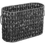Coeusy Toilettenpapier-Aufbewahrungskorb, groß, freistehend, wasserdicht, schmal, Weidenkorb für Badezimmer, unter Waschbecken oder Schrank, Schwarz