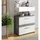 inn.furn Waschbeckenunterschrank 2 Schubladen 60 x 57 x 34 cm Weiß Hochglanz/Grau