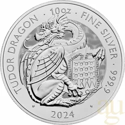 10 Unzen Silbermünze Tudor Beasts Tudor Dragon 2024