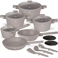 Berlinger Haus Kochtopfset BH-8111 Titan 15 Teile Grau