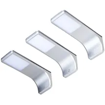 Kalb Material Für Möbel LED Unterbauleuchte, silber-grau, warmweiss, 3er SET