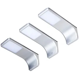 Kalb Material Für Möbel LED Unterbauleuchte, silber-grau, warmweiss, 3er SET