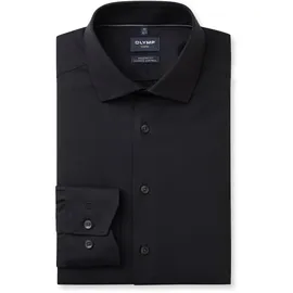 Olymp Businesshemd OLYMP Luxor modern fit, Herren, Gr. 43, Normaler Arm, schwarz, 64% Baumwolle, 27% Polyester, 9% Elasthan, Hemden,