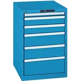Schubladenschrank H850xB564xT725mm blau/blau 6 Schubl.Vollauszug,KeyLock
