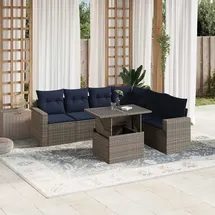 vidaXL Gartensofa-Set 7-tlg. grau