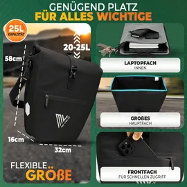 MIVELO 2in1 Fahrradtasche Gepäckträgertasche grau