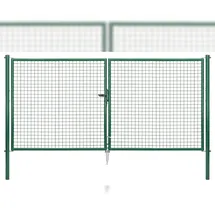 GAH Alberts Wellengitter-Doppeltor 298,8 x 125 cm Grün/Metall