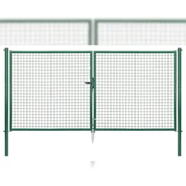 GAH Alberts Wellengitter-Doppeltor 298,8 x 125 cm Grün/Metall